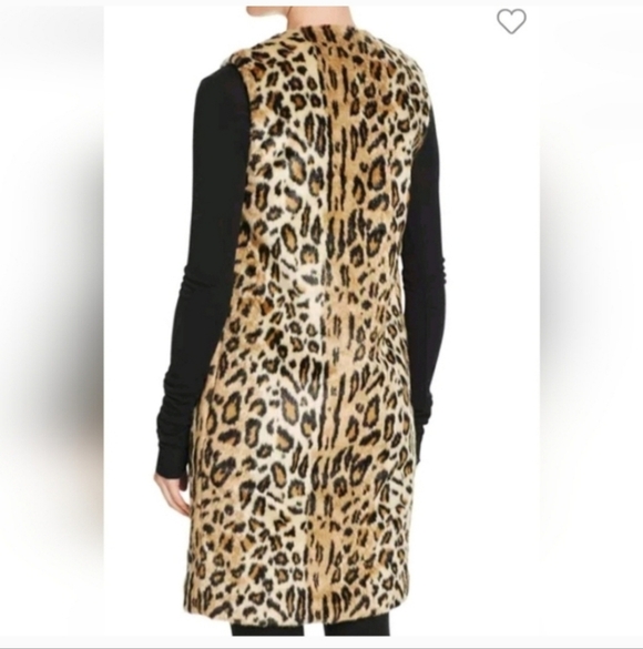 Alice + Olivia Jade Faux Fur Leopard Vest size XS - Picture 7 of 16